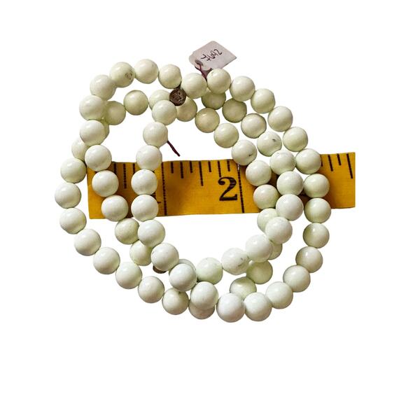 Three Lemon Chrysoprase and Sterling Stretch Bracelets - Picture 5 of 8